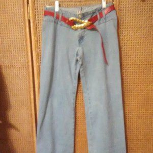 Eimelli Denim Jeans With Red Belt